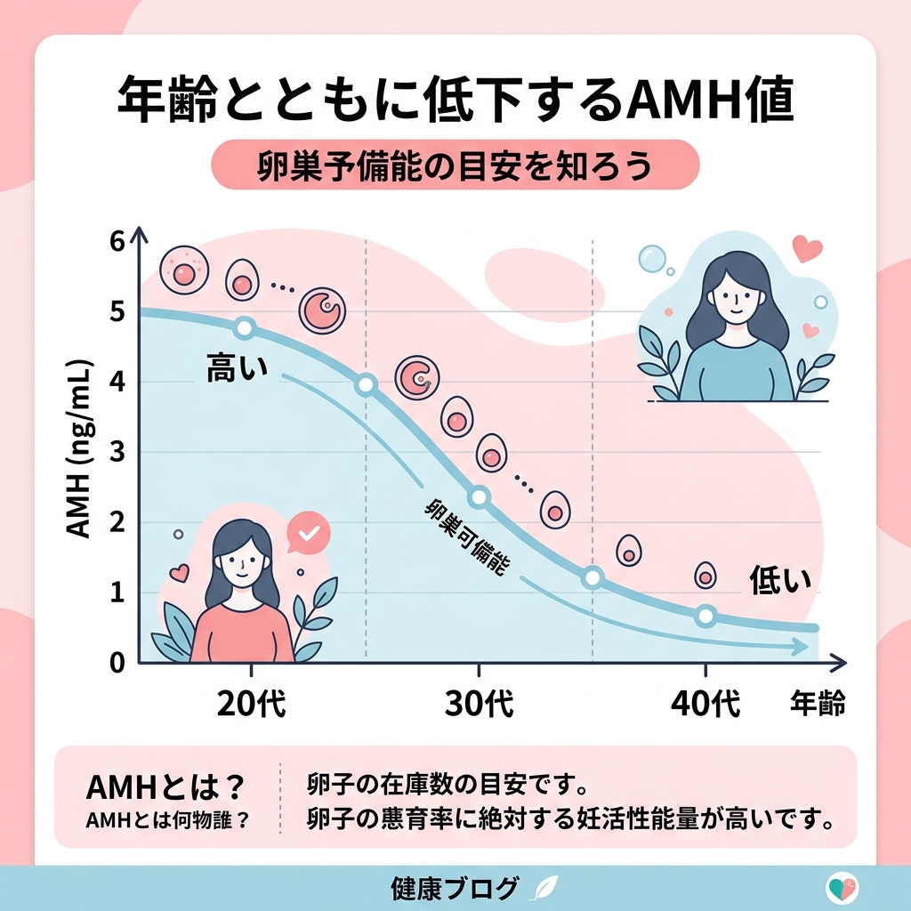 AMH値と年齢の関係グラフ