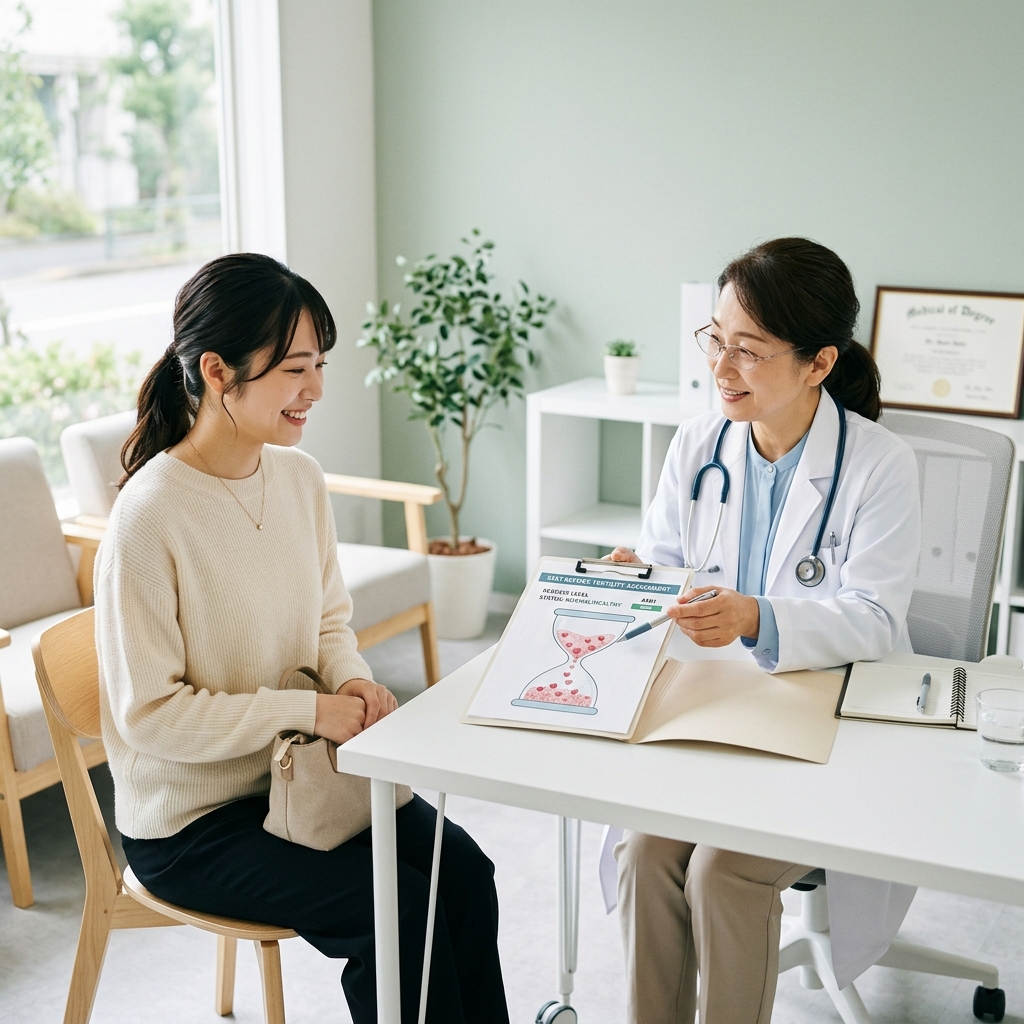 繧ｯ繝ｪ繝九ャ繧ｯ縺ｧ蜆ｪ縺励◎縺・↑蛹ｻ蟶ｫ縺九ｉ讀懈渊邨先棡縺ｮ隱ｬ譏弱ｒ蜿励￠繧句･ｳ諤ｧ縺ｮ繧､繝ｩ繧ｹ繝・